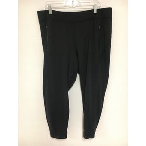Athleta Courtside Trouser Black Size XL Nylon Spandex Athleisure EUC